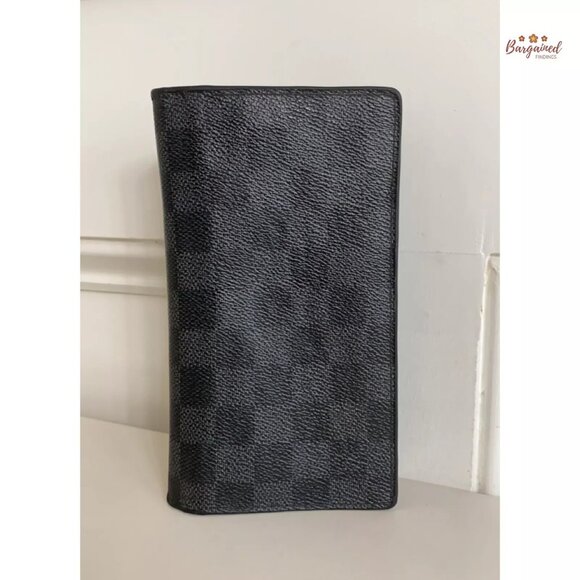 Authentic Louis Vuitton Damier Graphite Coated Canvas Leather Brazza Wallet 2012 - Picture 4 of 14